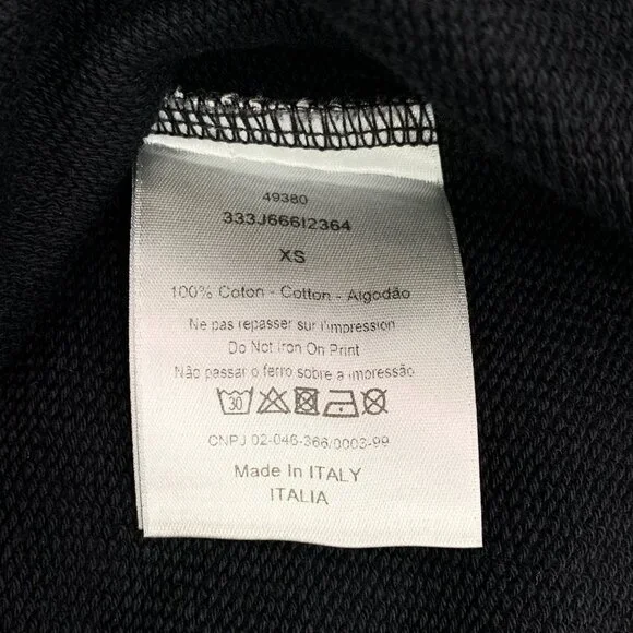 Christian Dior Atelier Black Cotton Long-Sleeve Round-Neck Logo Sweatshirt XS Ma